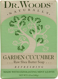 3 PACK of Dr. Woods, Raw Shea Butter Soap, Garden Cucumber, 5.25 oz (149 g)