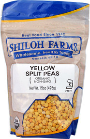 3 PACK of Shiloh Farms Organic Yellow Split Peas -- 15 oz