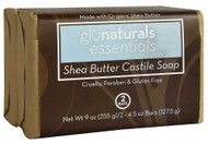 3 PACK of Glonaturals Essentials Collection Castile Soap Shea Butter -- 2 - 4.5 oz Bars
