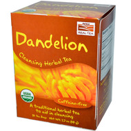 3 PACK of NOW Real Tea Organic Dandelion Cleansing Herbal Tea -- 24 Tea Bags