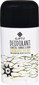3 PACK of Alaffia Deodorant with Charcoal Turmeric & Neem Lemongrass Tea Tree -- 2.65 oz