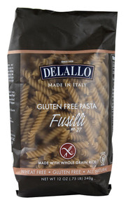 3 PACK of Delallo Fusilli Gluten Free Whole Grain Rice Pasta -- 12 oz