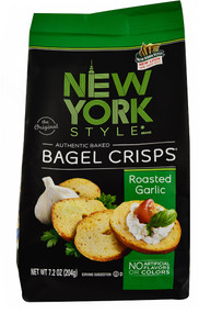 3 PACK of New York Style Authentic Baked Bagel Crisps Roasted Garlic -- 7.2 oz