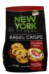 3 PACK of New York Style Authentic Baked Bagel Crisps Cinamon Raisin -- 7.2 oz
