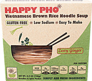 3 PACK of Star Anise Foods Happy Pho Vietnamese Brown Rice Noodle Soup Zesty Ginger -- 4.5 oz