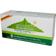 3 PACK of Seventh Generation Tall Kitchen Bags 13 Gallon 2-Ply -- 30 Bags