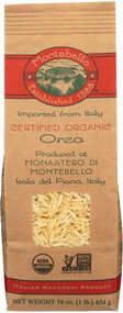 3 PACK of Montebello Organic Pasta Orzo -- 16 oz
