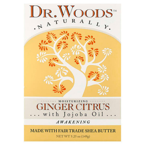 <img alt="Dr. Woods, Moisturizing Bar Soap, Ginger Citrus, 5.25 oz (149 g)" title="Dr. Woods, Moisturizing Bar Soap, Ginger Citrus, 5.25 oz (149 g),689191560243"