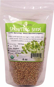 3 PACK of Handy Pantry Organic Green Lentil Sprouting Seed -- 8 oz