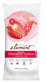 3 PACK of Element Organic Dipped Rice Cakes Strawberry N Cream -- 3.5 oz