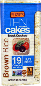 3 PACK of Suzies Thin Puffed Cakes Snack Crackers Brown Rice -- 4.9 oz