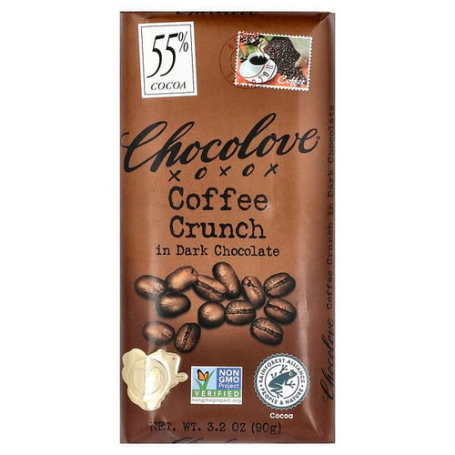 <img alt="Chocolove, Coffee Crunch in Dark Chocolate, 55% Cocoa, 3.2 oz (90 g)" title="Chocolove, Coffee Crunch in Dark Chocolate, 55% Cocoa, 3.2 oz (90 g),716270001561"