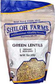 3 PACK of Shiloh Farms Organic Green Lentils -- 15 oz