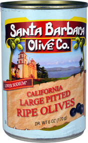 3 PACK of Santa Barbara Olive Co. California Large Pitted Ripe Olives -- 6 oz