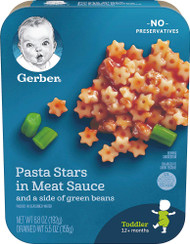 3 PACK of Gerber Lil' Entrees Pasta Stars in Meat Sauce with Green Beans -- 6.8 oz