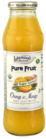 3 PACK of Lakewood Organic Juice Blend Fresh Pressed Orange & Mango -- 12.5 fl oz