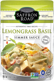 3 PACK of Saffron Road Gluten Free Simmer Sauce Lemongrass Basil -- 7 oz