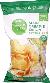 3 PACK of Simple Truth Organic Potato Chips Sour Crean & Onion -- 5 oz