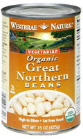 3 PACK of Westbrae Natural Organic Great Northern Beans -- 15 oz