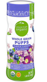 3 PACK of Simple Truth Organic Whole Grain Puffs Purple Carrot Blueberry -- 1.48 oz