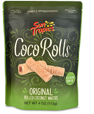 3 PACK of Sun Tropics Coco Rolls Wafers Gluten & Dairy Free Original -- 4 oz