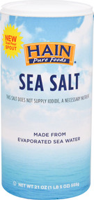 3 PACK of Hain Pure Foods Sea Salt -- 21 oz