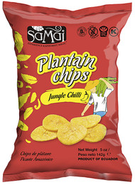 3 PACK of Samai Plantain Chips Jungle Chili -- 5 oz