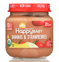 3 PACK of Happy Baby Organics Baby Food Stage 2 Bananas & Strawberries -- 4 oz