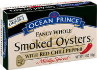 3 PACK of Crown Prince Ocean Prince Fancy Whole Smoked Oysters With Red Chili Pepper -- 3 oz