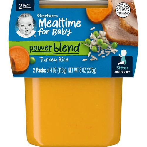 <img alt="Gerber, Mealtime for Baby, Power Blend, 2nd Foods, Turkey Rice, 2 Pack, 4 oz (113 g) Each (Discontinued Item)" title="Gerber, Mealtime for Baby, Power Blend, 2nd Foods, Turkey Rice, 2 Pack, 4 oz (113 g) Each (Discontinued Item),015000073282"