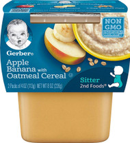 3 PACK of Gerber Oatmeal Cereal Apple Banana -- 2 Packs