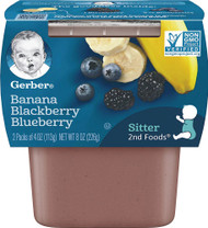 3 PACK of Gerber 2nd Foods Banana Blackberry Blueberry -- 2 Packs