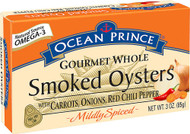 3 PACK of Crown Prince Ocean Prince Gourmet Whole Smoked Oysters Carrots, Onions, Red Chili Pepper -- 3 oz
