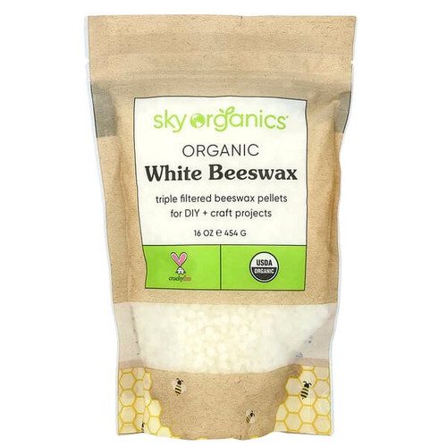 <img alt="Sky Organics, Organic White Beeswax, 16 oz (454 g)" title="Sky Organics, Organic White Beeswax, 16 oz (454 g),856045007180"