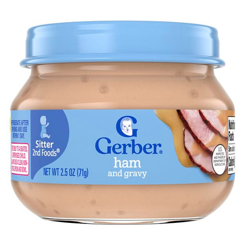 <img alt="3 PACK of Gerber, 2nd Foods, Sitter, Ham and Gravy, 2.5 oz (71 g)" title="3 PACK of Gerber, 2nd Foods, Sitter, Ham and Gravy, 2.5 oz (71 g),015000012151"