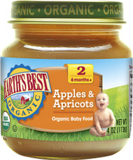 3 PACK OF Earths Best Organic Baby Food Stage 2 Apples and Apricots -- 4 oz