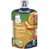 3 PACK OF Gerber Organic Toddler Baby Oatmeal Food Pouch Mango Peach Carrot Sweet Potato -- 3.5 oz