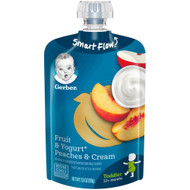 3 PACK OF Gerber Smart Flow Toddler Pouch Fruit & Yogurt Peaches & Cream -- 3.5 oz