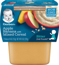 3 PACK OF Gerber NatureSelect 2nd Foods Fruits Apples & Bananas with Mixed Cereal -- 2 Packs