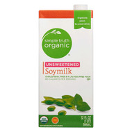 3 PACK OF Simple Truth Organic Unsweetened Soymilk -- 32 fl oz
