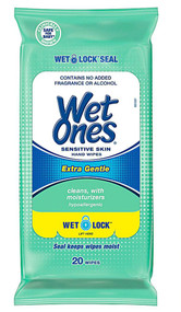 3 PACK OF Wet Ones Sensitive Skin Hand Wipes -- 20 Wipes