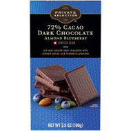 3 PACK OF Private Selection 72% Cacao Dark Chocolate Swiss Bar Almond Blueberry -- 3.5 oz