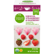 3 PACK OF Simple Truth Organic Flavored Herbal Tea Hibiscus Strawberry & Raspberry -- 20 Tea Bags