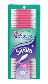 3 PACK OF Swisspers Cotton Swabs Hot Color Plastic Sticks -- 500 Swabs