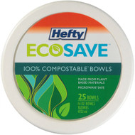3 PACK OF Hefty Ecosave 100% Compostable Bowls -- 25 Bowls