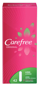 3 PACK OF Carefree Original Pantiliners Long - Fresh Scent -- 42 Liners