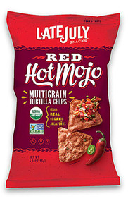 3 PACK OF Late July Snacks Organic Multigrain Tortilla Chips Gluten Free Red Hot Mojo -- 5.5 oz