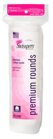 3 PACK OF Swisspers Cotton Rounds Hypoallergenic -- 80 Rounds
