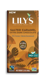 3 PACK OF Lilys Sweets Dark Chocolare Bar 70% Cacao Salted Caramel -- 2.8 oz