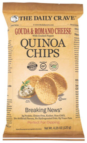 3 PACK OF The Daily Crave Quinoa Chips Gouda & Romano Cheese with Cracked Pepper -- 4.25 oz
